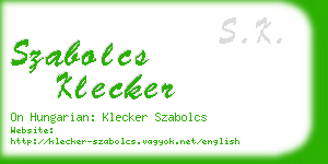 szabolcs klecker business card